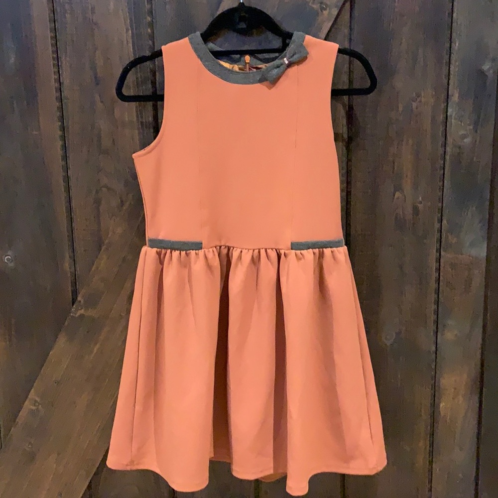 Renoma Paris midi dress in rustic fall colour
